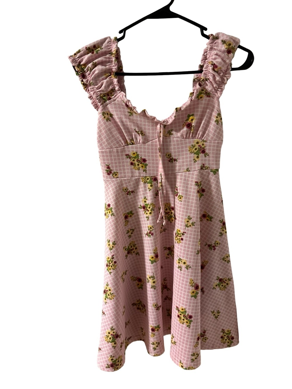 Ultra Flirt Y2K Pink Floral Ruffle-Strap Coquette Sundress Size XS - Picture 2 of 6